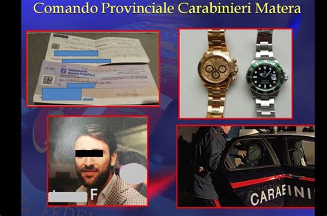 Truffa rivenditore Rolex di Matera, barese arrestato dai Carabinieri